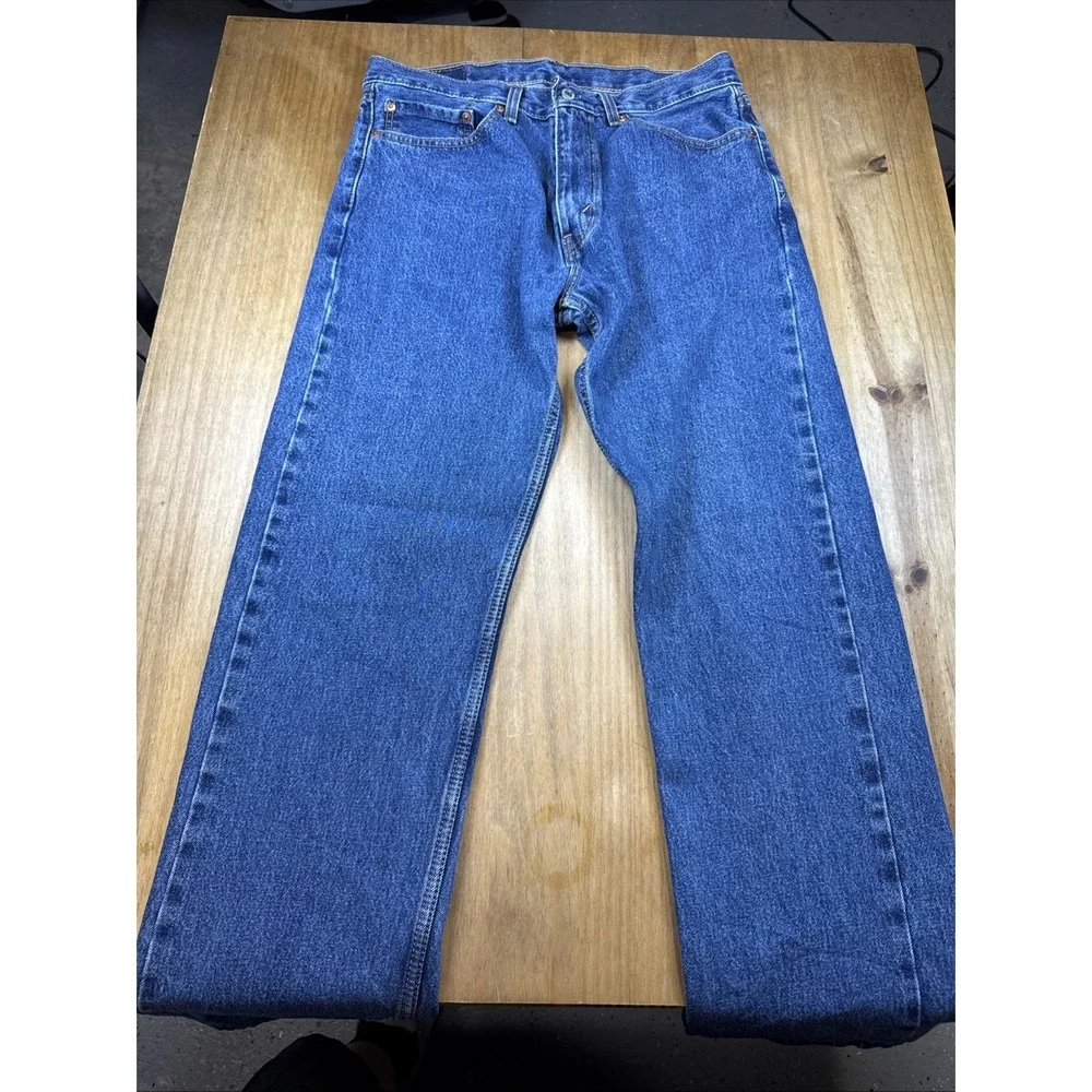 Levi's 505 Regular Fit Straight Leg Jeans Men's 34x34 (33x32) Dark Wash Denim
